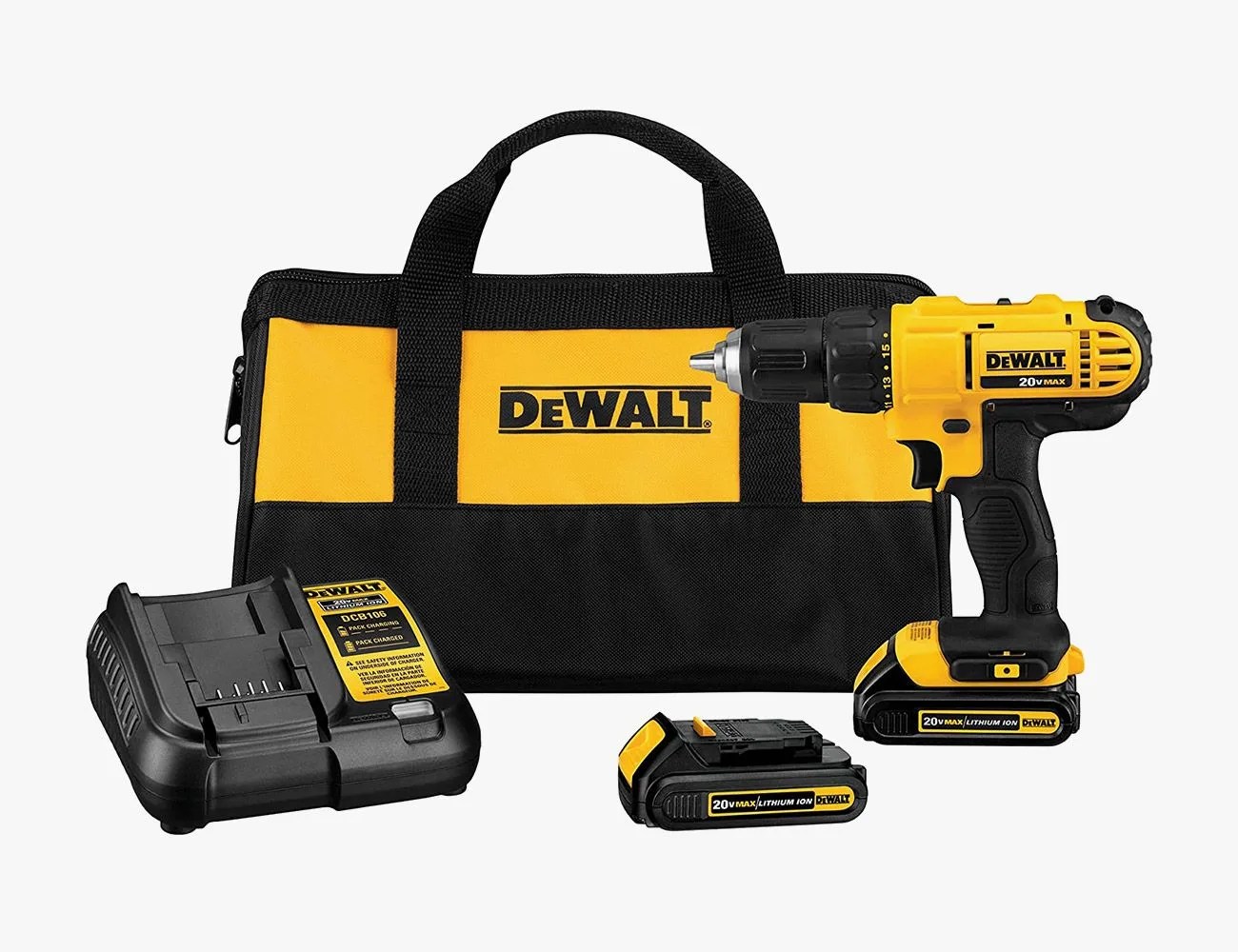 dewalt 20v max cordless drill  driver kit, compact, 12 inch dcd771c2