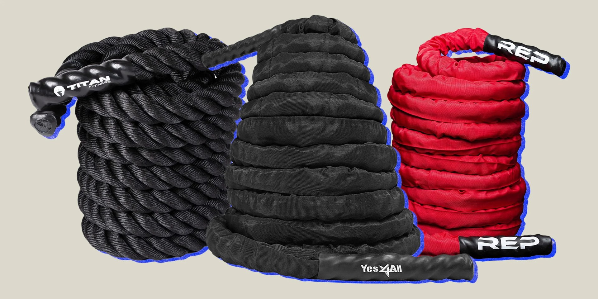 collage of three battle ropes