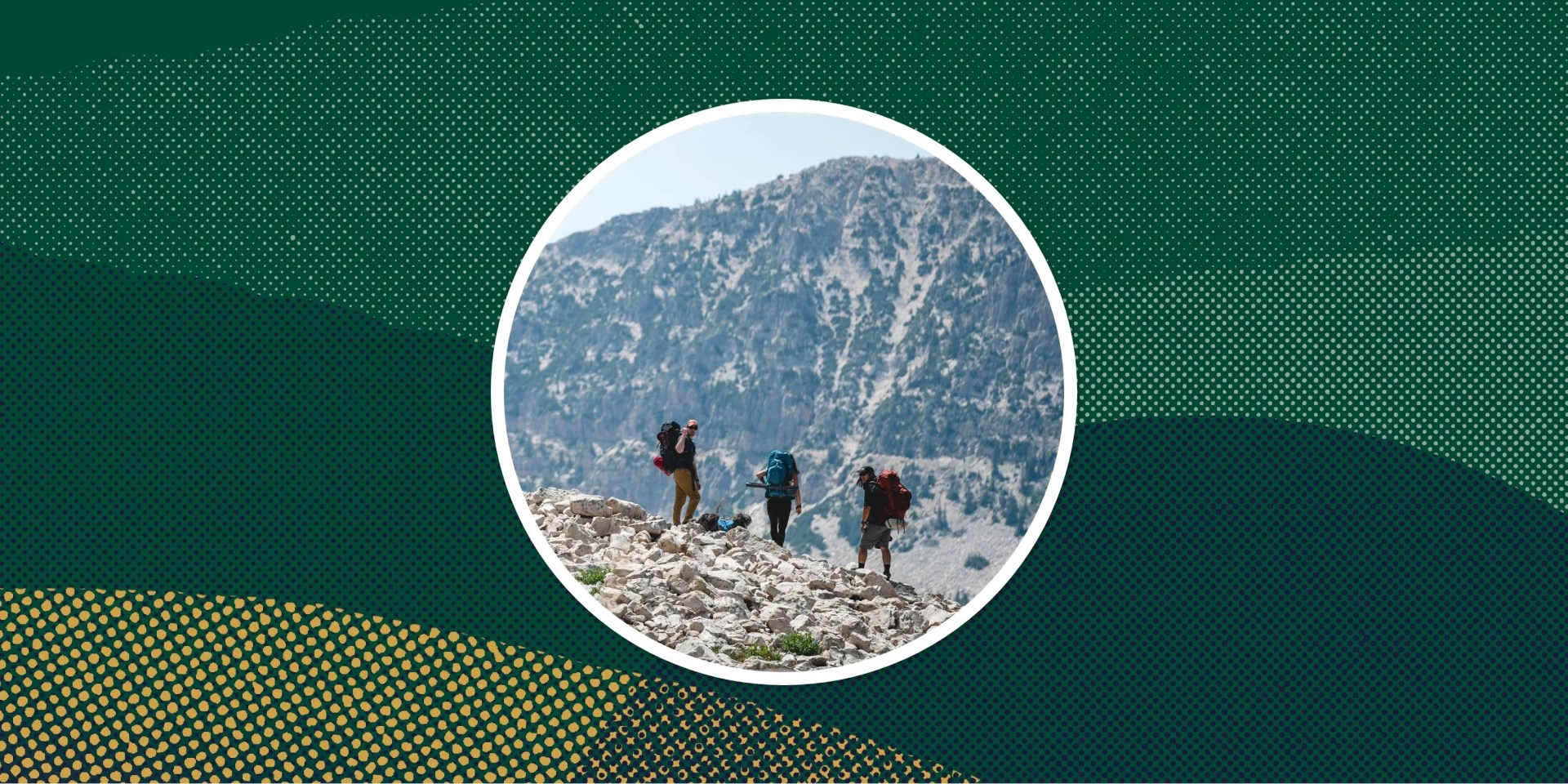 sponsored product three hikers wearing backcountry gear