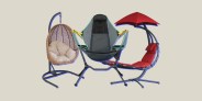 three different types of hammock chairs