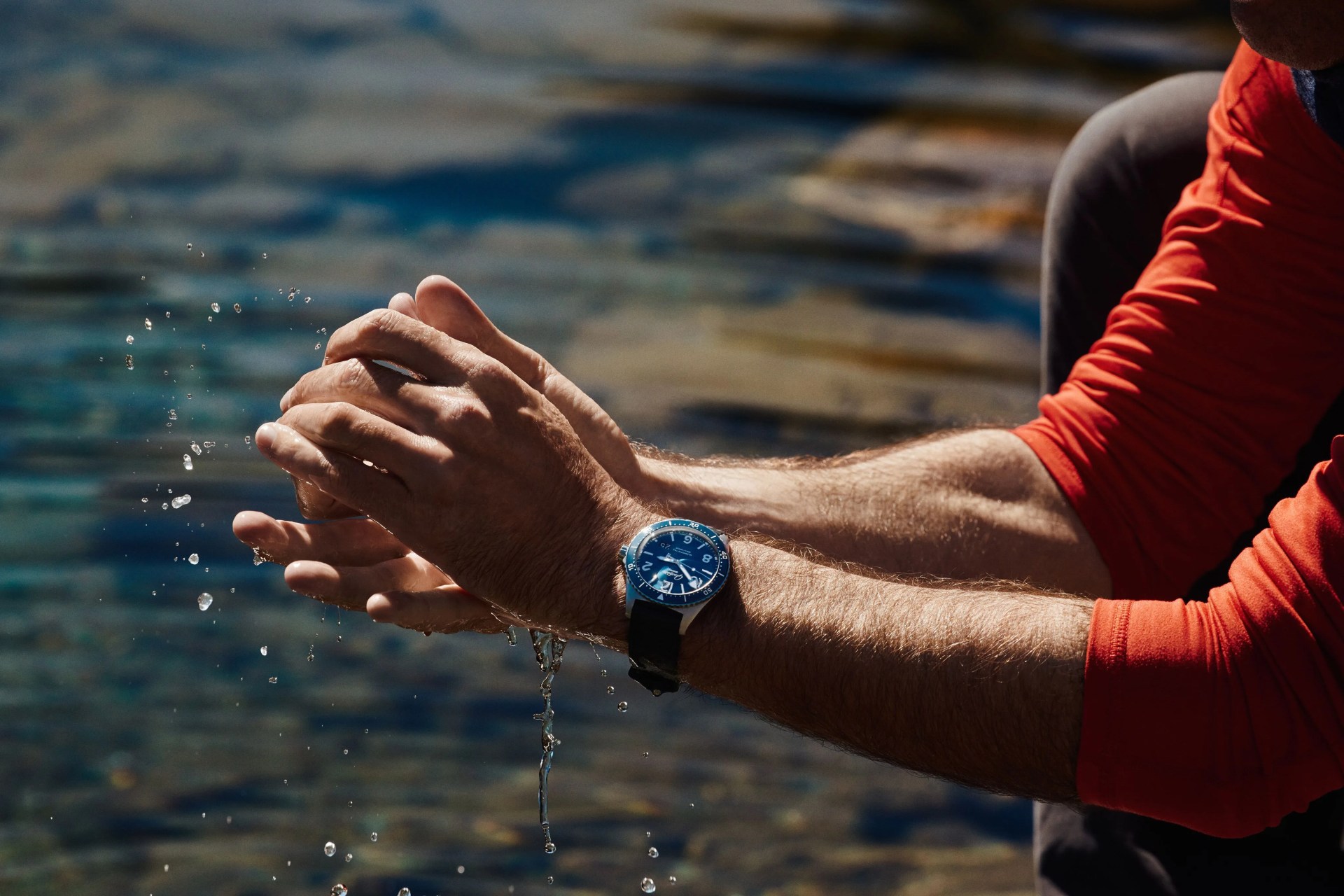 man wearing glashutte watch