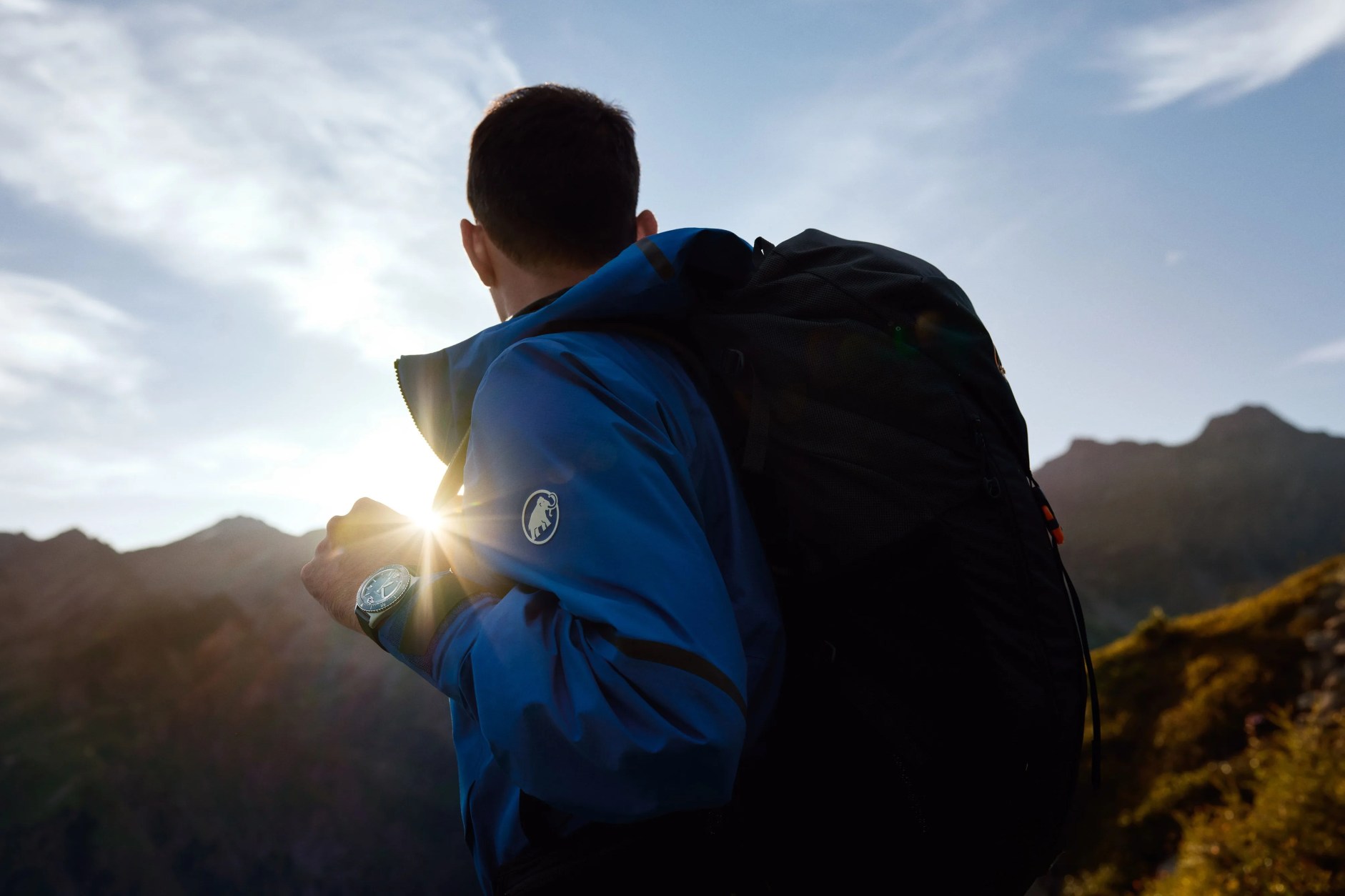 man wearing glashutte watch