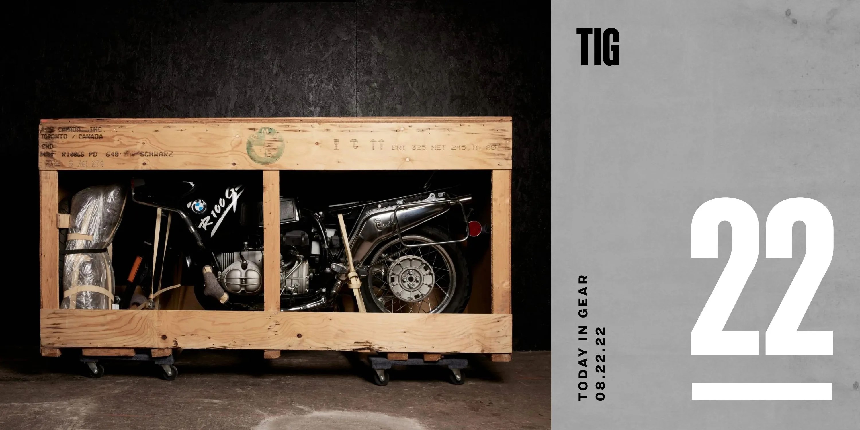 today in gear august 22 2022 1995 bmw r100gs pd classic in factory crate