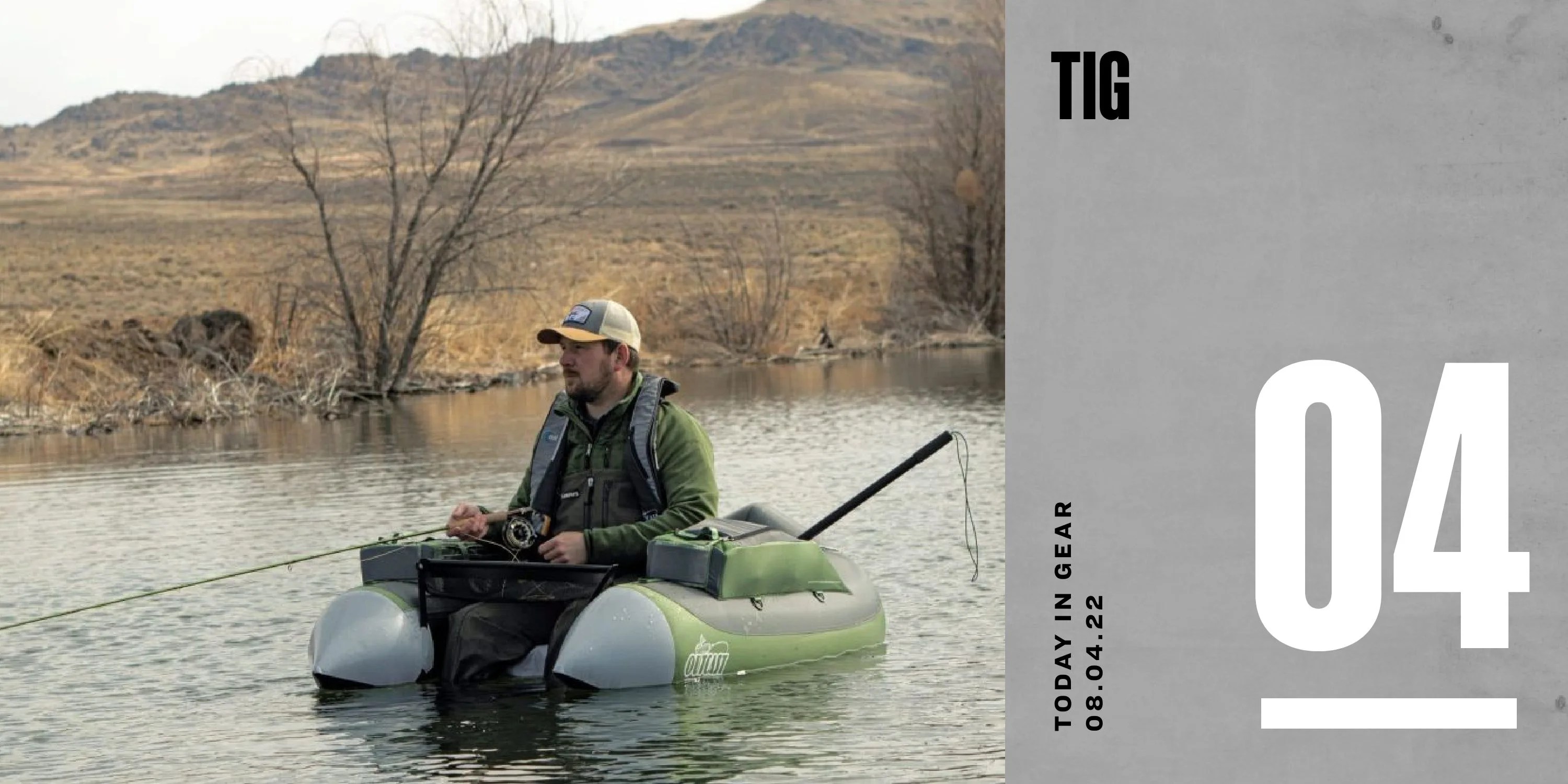 today in gear august 4 2022 man fishing while sitting in outcast super fat cat float tube