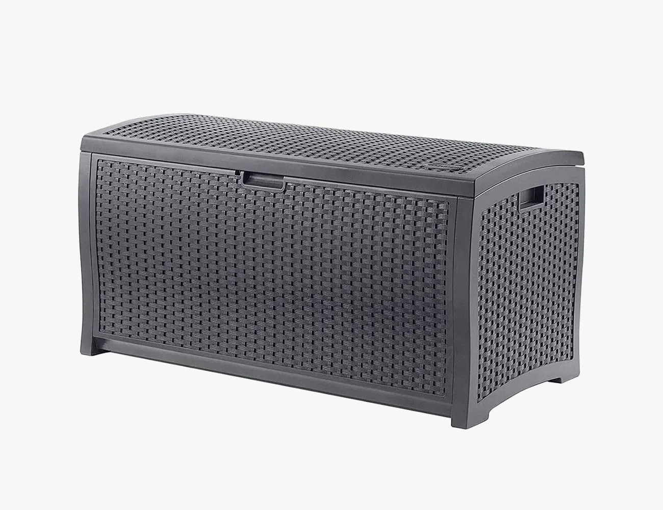 suncast 73 gallon medium resin wicker deck box