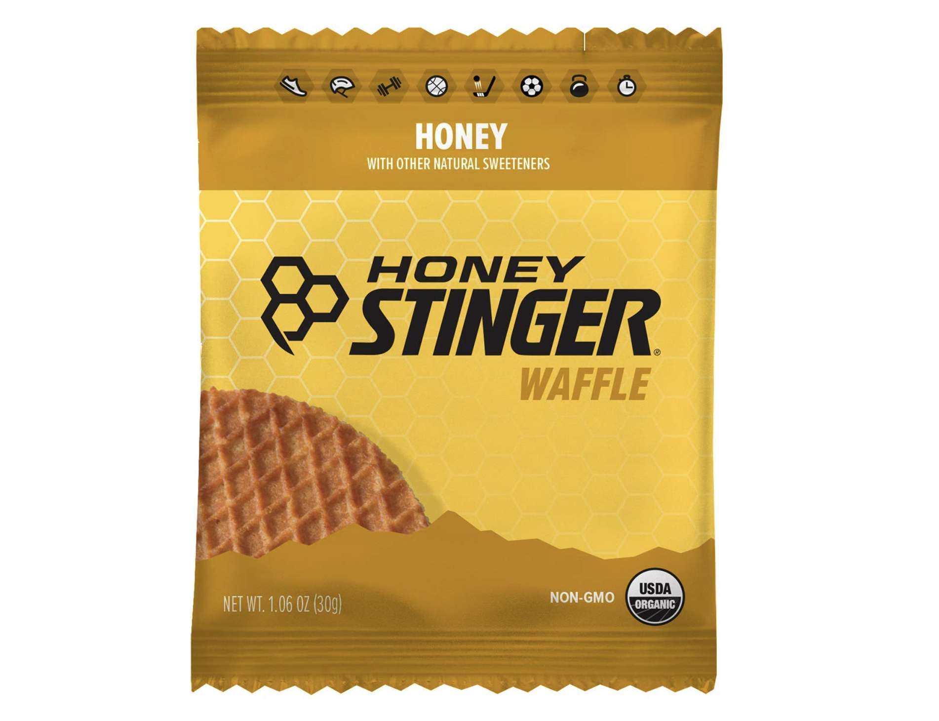 honey stinger organic honey waffle energy stroopwafel for exercise, endurance and performance sports nutrition for home gym, pre and post workout box of 16 waffles, 1696 ounce pack of 16