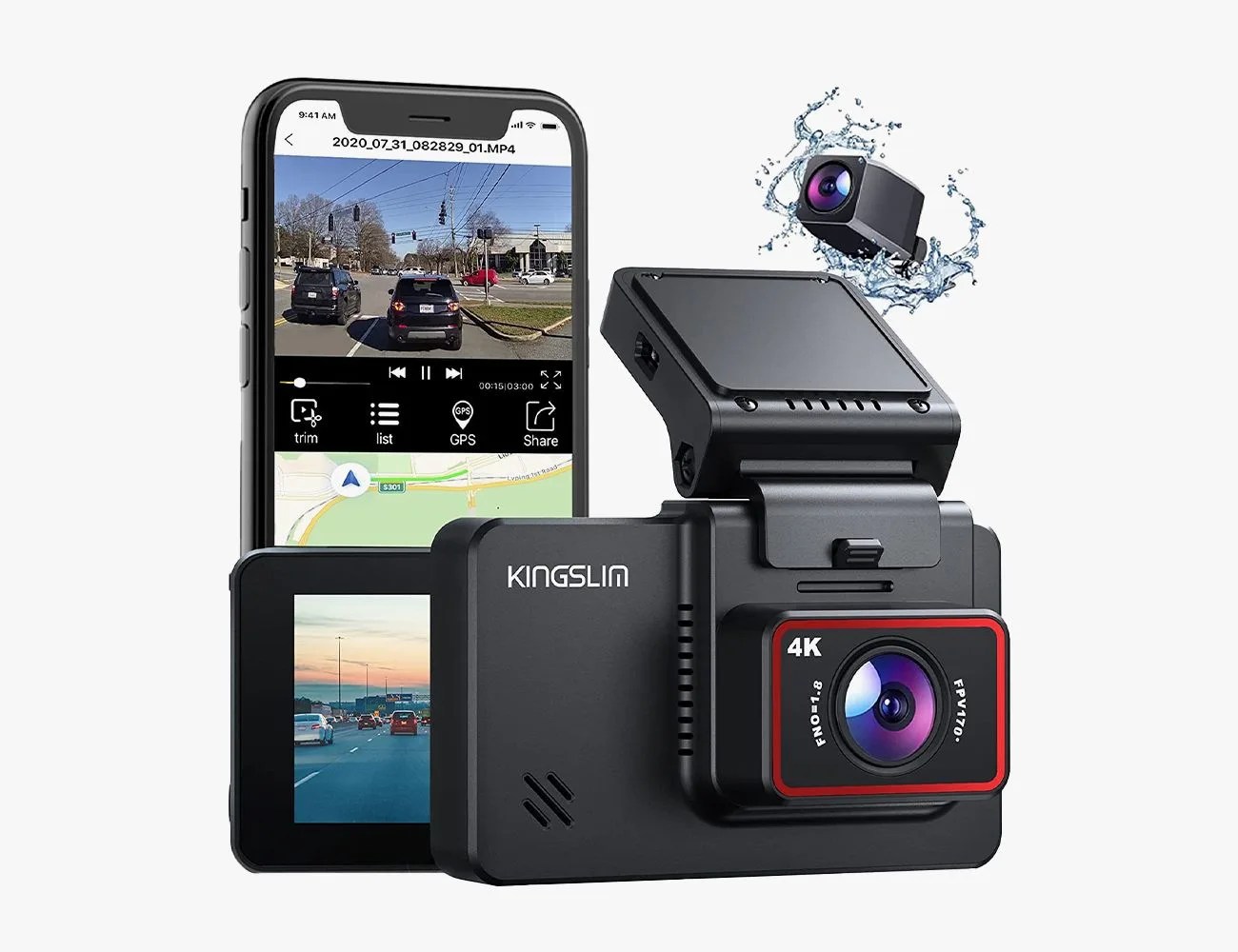 Kingslim D4 4K Dual Dash Cam