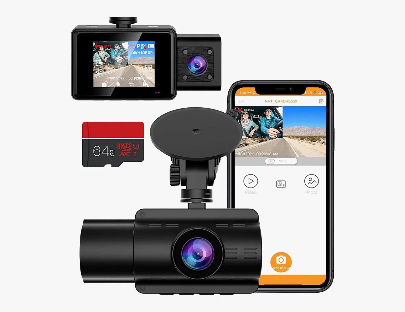 LAMONKE 4K Dual Dash Cam