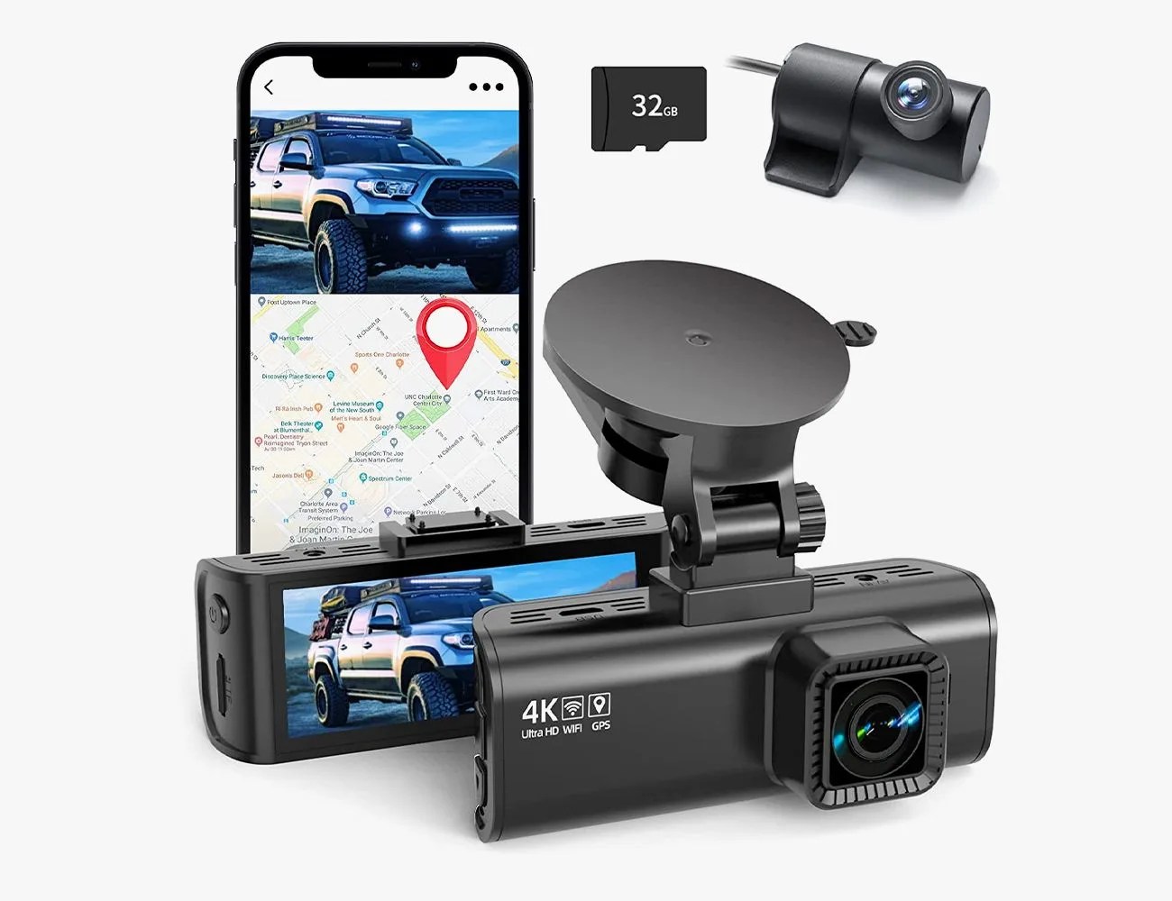 REDTIGER Dash Cam Front Rear Camera 4K/2.5K Full HD Car Dashboard Recorder