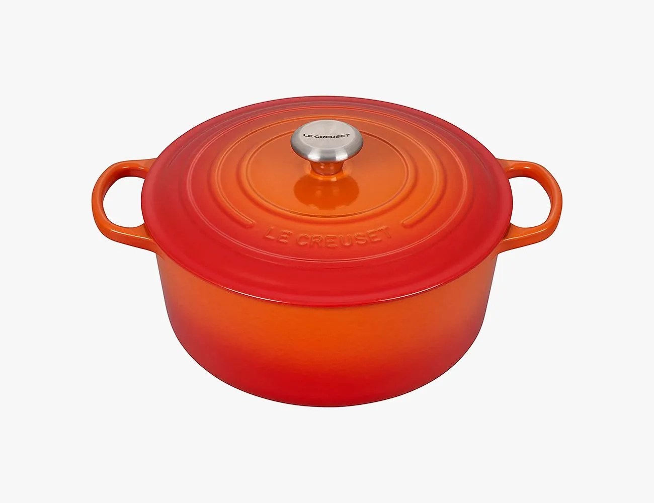 le creuset enameled cast iron signature round dutch oven