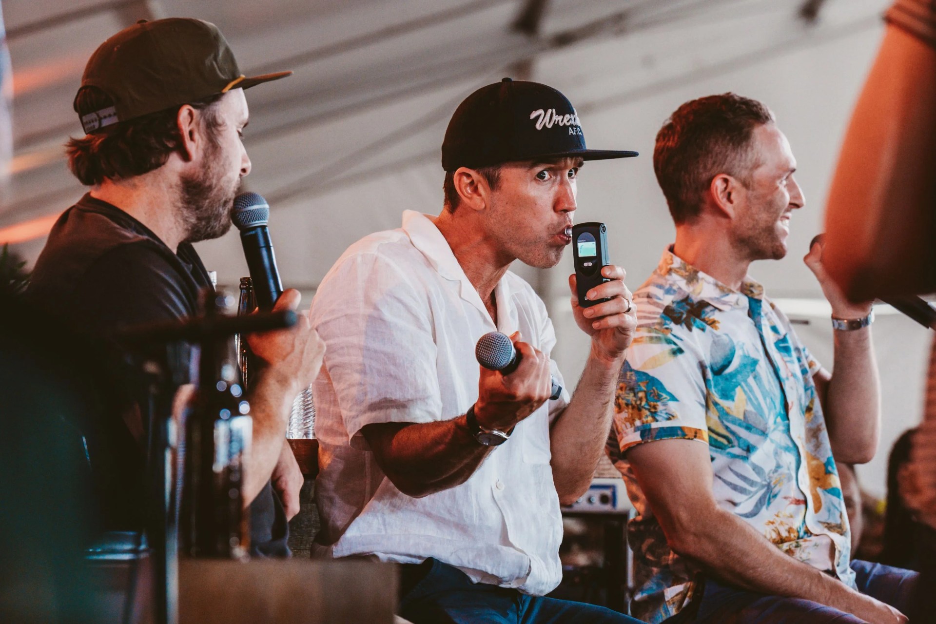 rob mcelhenney charlie day glenn howerton using a breathalyzer