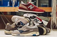 a stack of new balance shoes