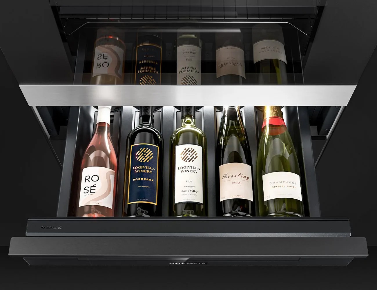 wine in dometic drawbar drawer