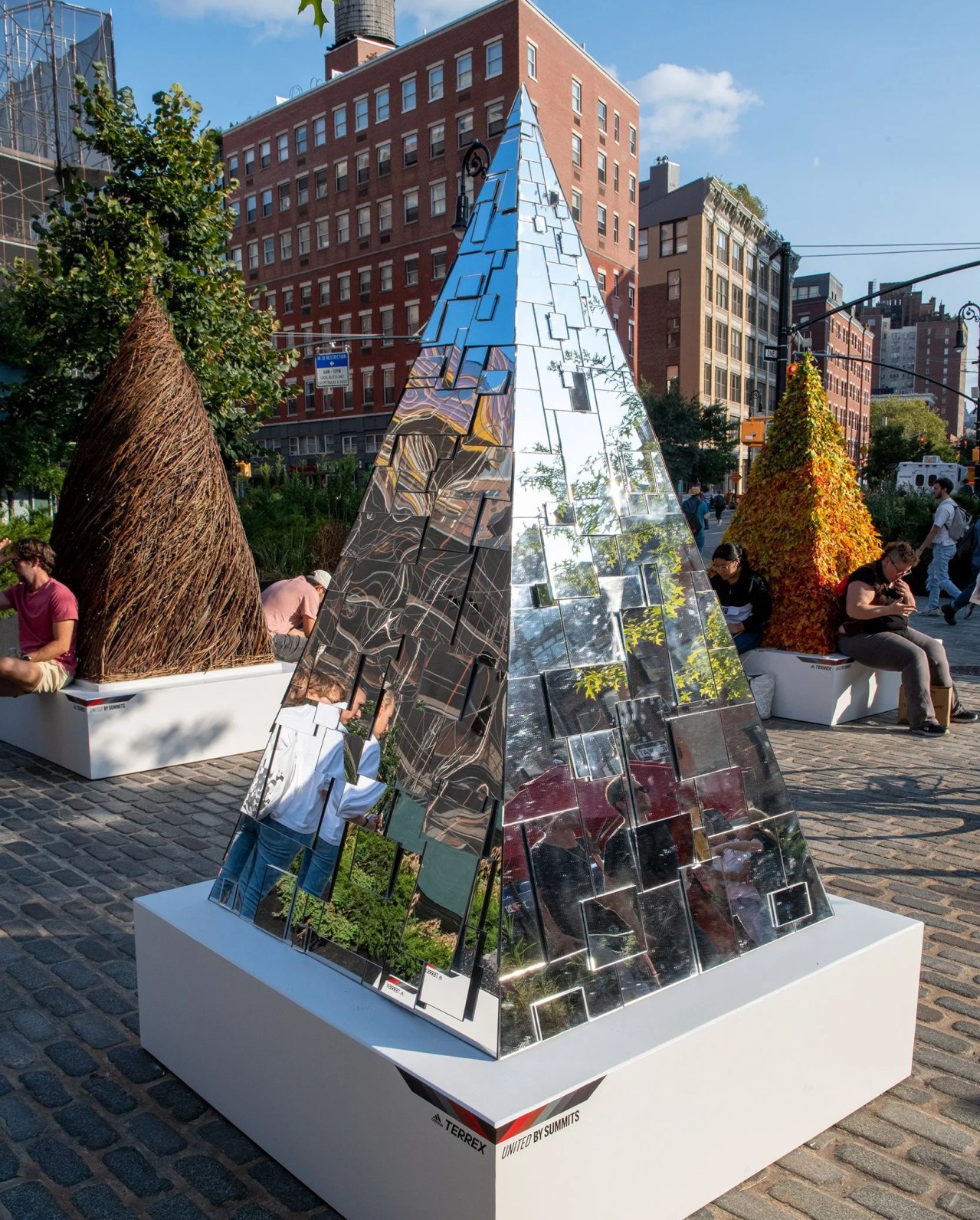 adidas united by summits art installation of pyramids