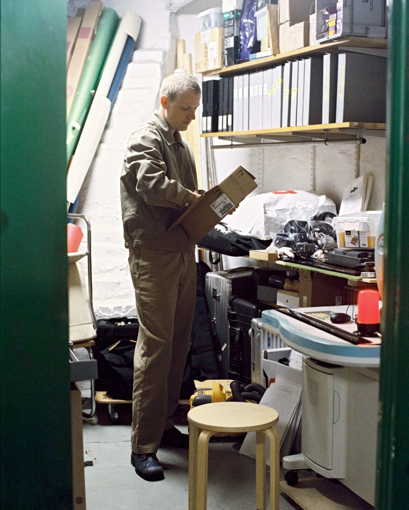 man in workshop wearing dickies
