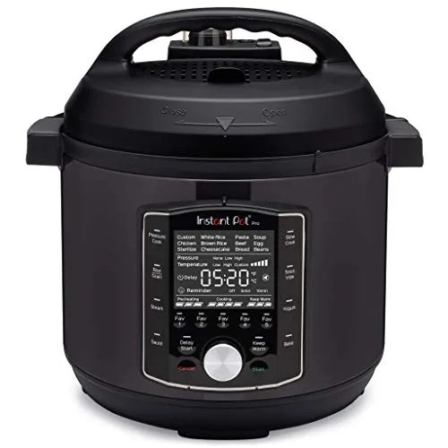 Instant Pot Pro 10-in-1 Pressure Cooker, Slow Cooker, Rice/Grain Cooker, Steamer, Sauté, Sous Vide, Yogurt Maker, Sterilizer, and Warmer, Includes App With Over 800 Recipes, Black, 8 Quart