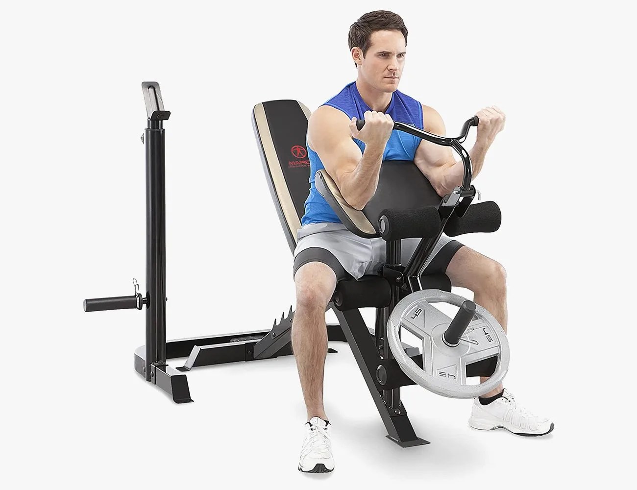 marcy olympic weight bench with preacher curl pad and leg developer