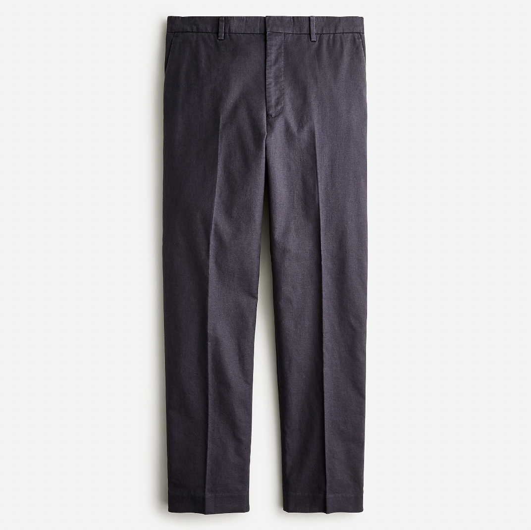 Slim-fit stretch hemp-organic cotton suit pant