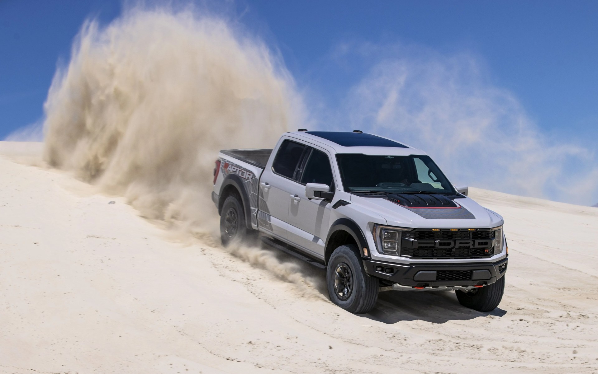 preproduction model with optional equipment shown available late 2022professional driver on a closed course always consult the raptor supplement to the owner’s manual before off road driving, know your terrain and trail difficulty, and use appropriate safety gear
