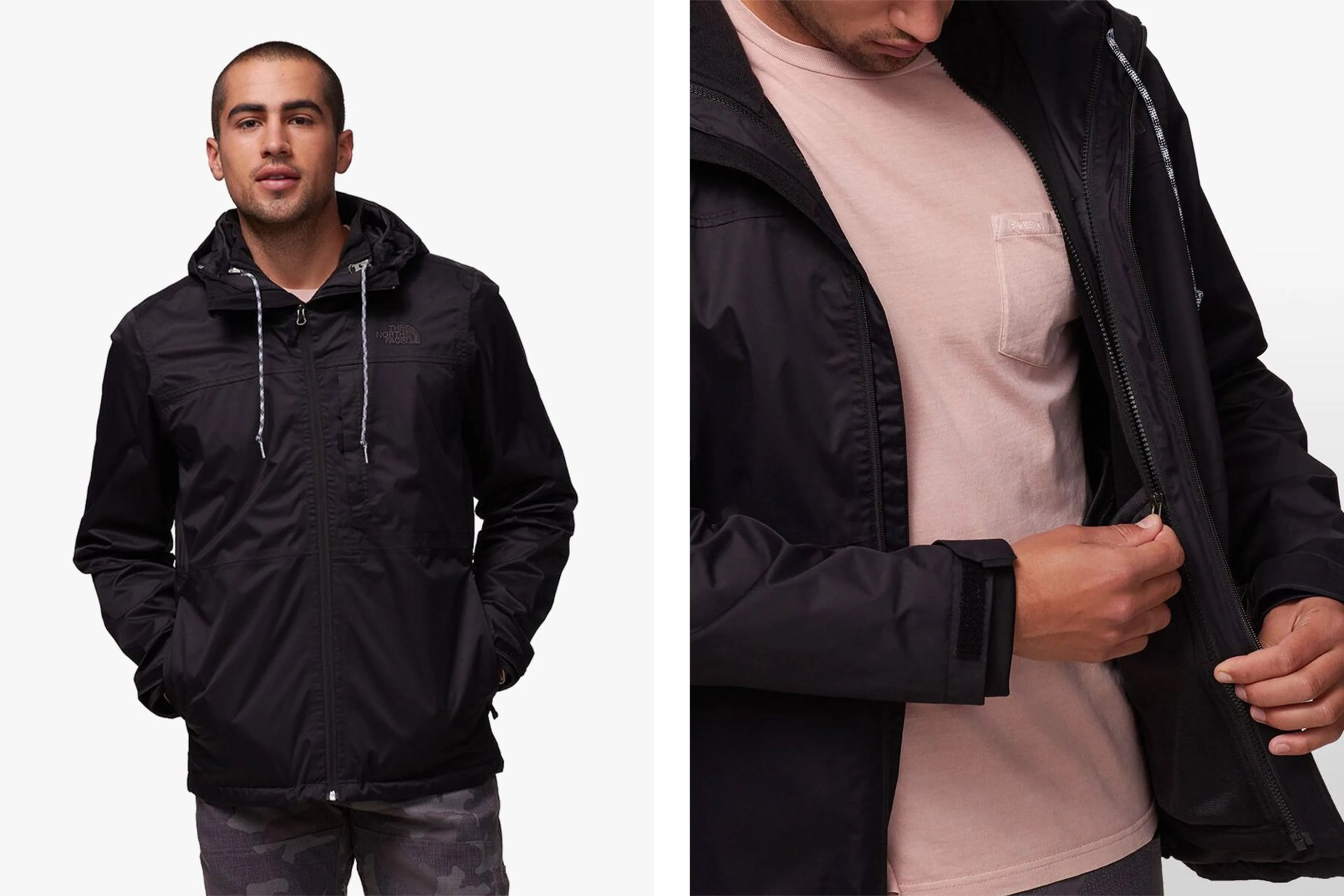 man wearing north face arrowood triclimate 3 in 1 jacket