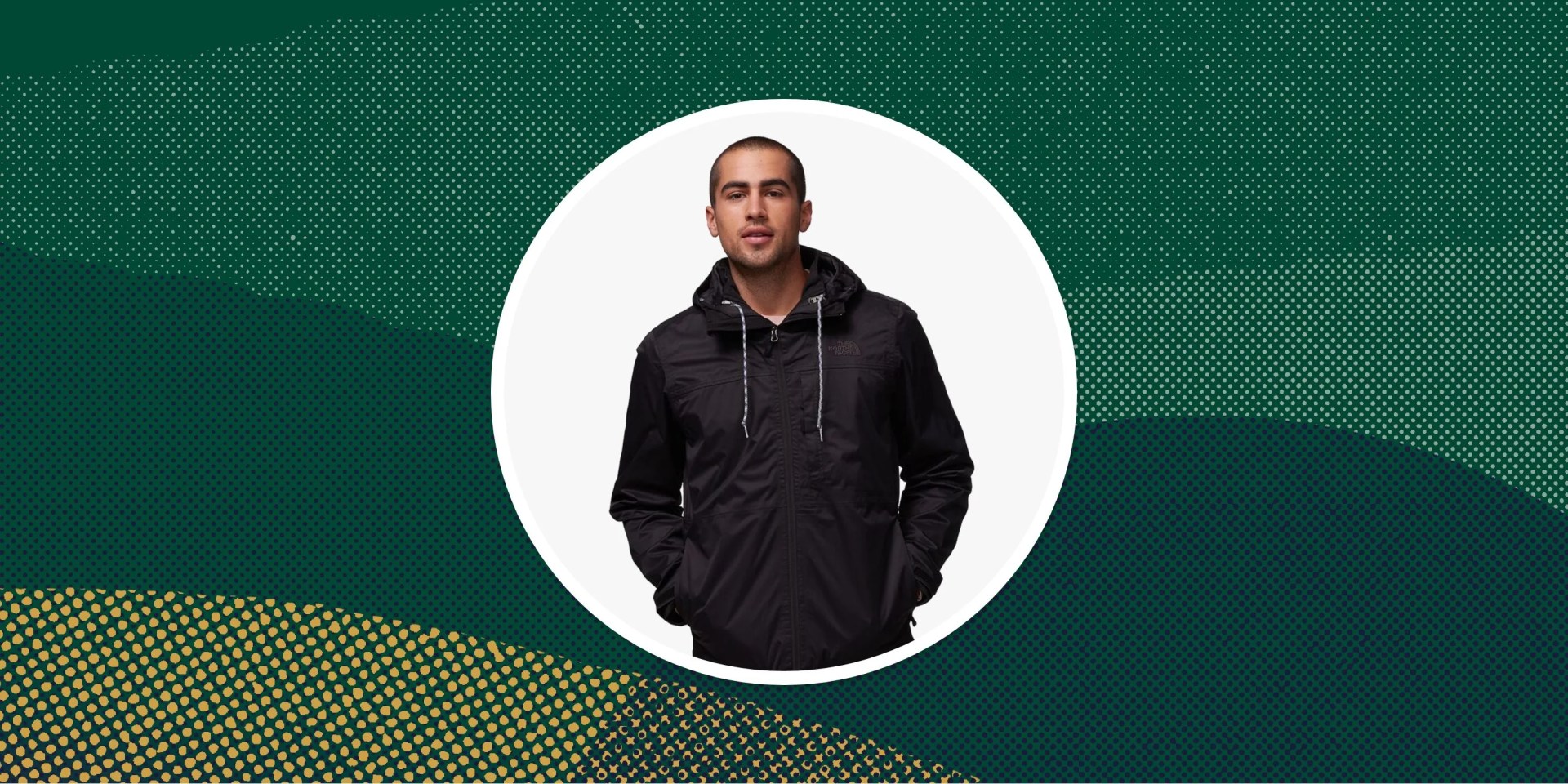 man wearing the north face's breathable arrowood tri climate jacket