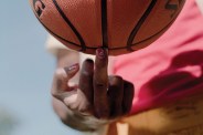 painted nails with basketball