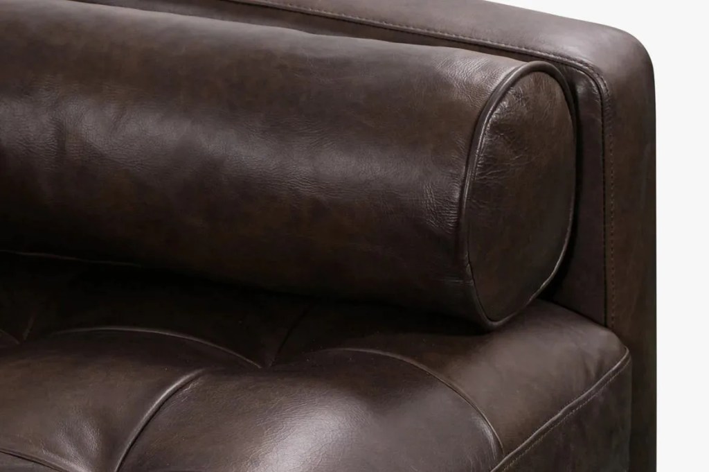 semi aniline leather couch