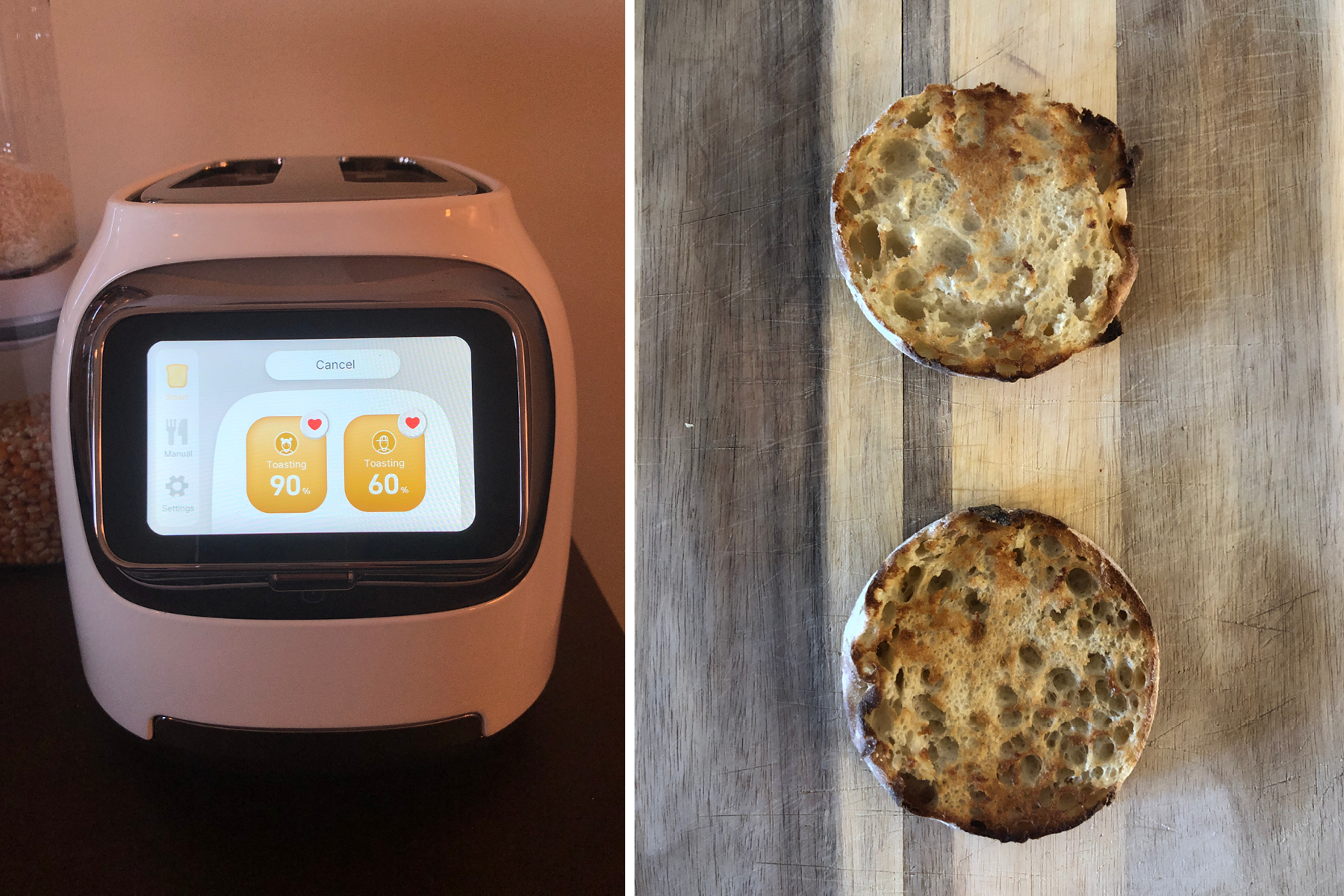 toaster screen and toasted english muffins