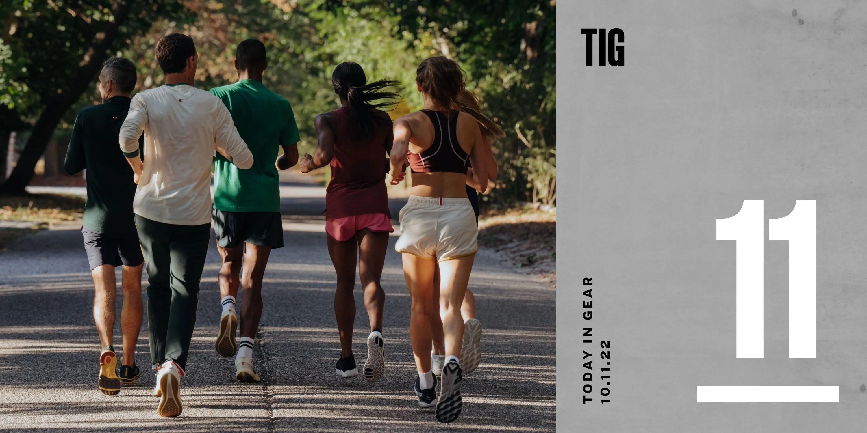 today in gear october 11 2022 a group of people running on the street wearing tracksmith gear