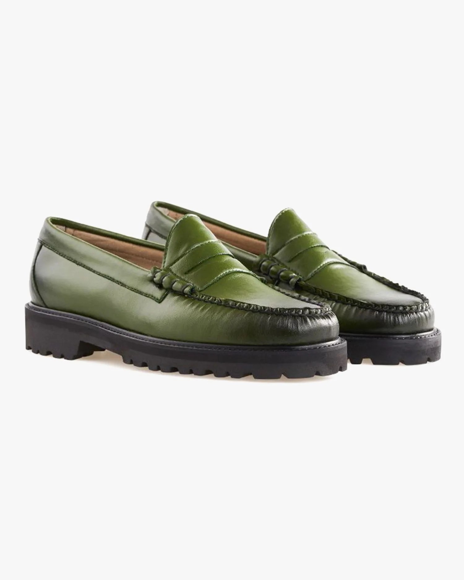 weejuns 90s larson penny dark green cactus leather