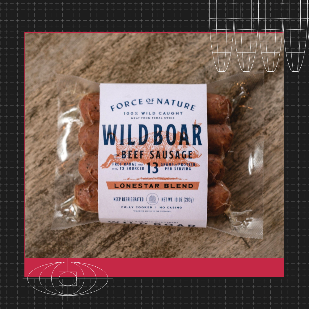 force of nature wild boar and beef link sausage lonestar blend
