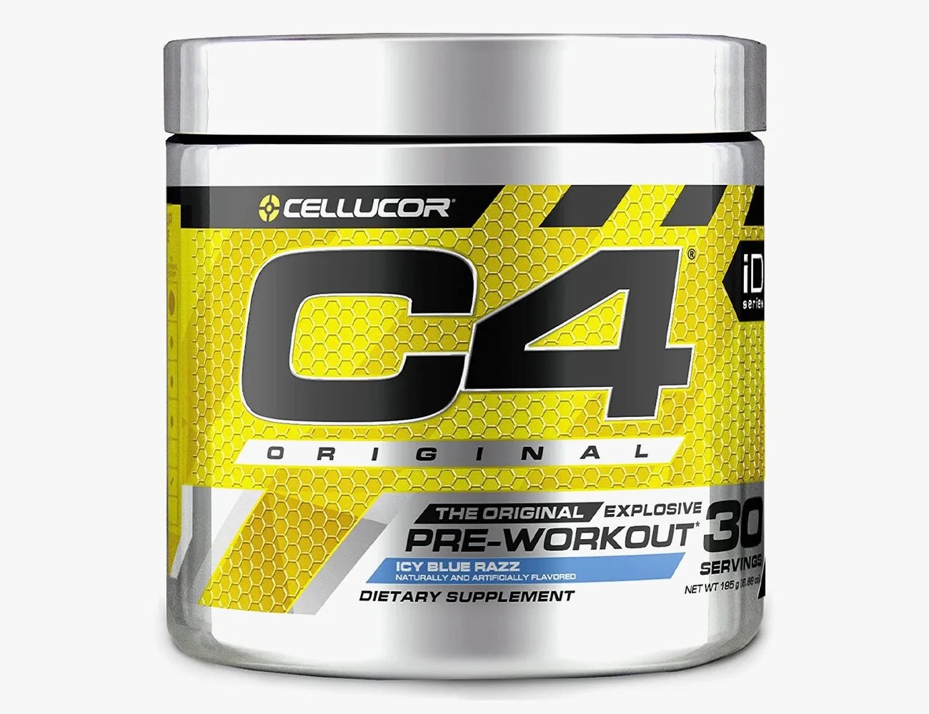 a jar of pre workout