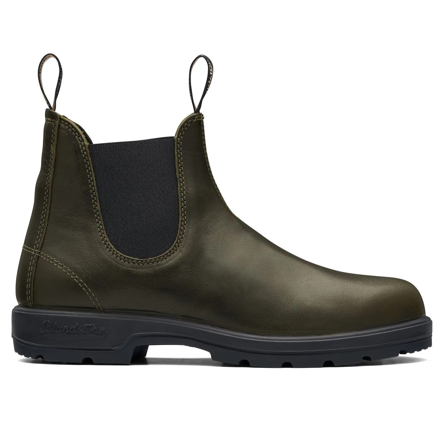 a black boot with a strap
