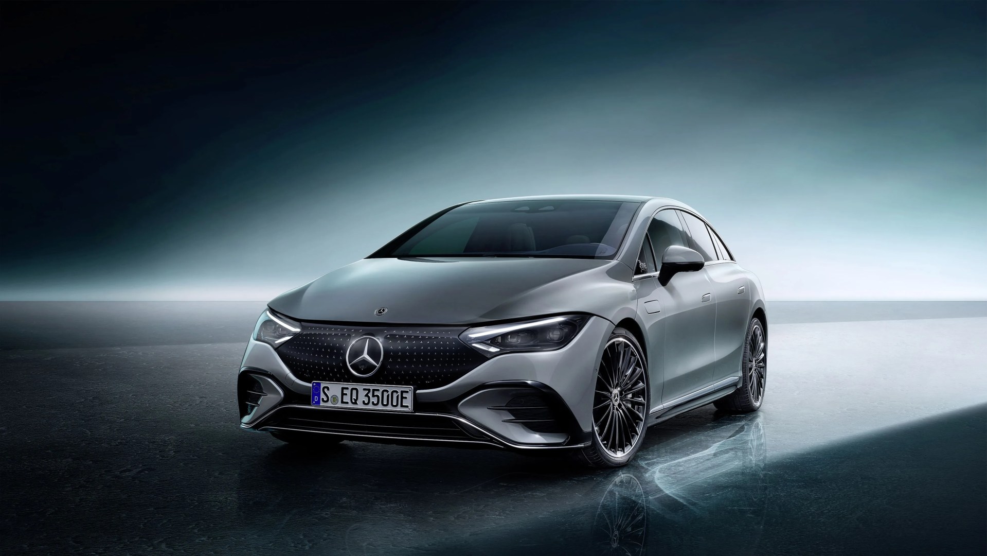 mercedes amg eqe sedan rendered with a blank background