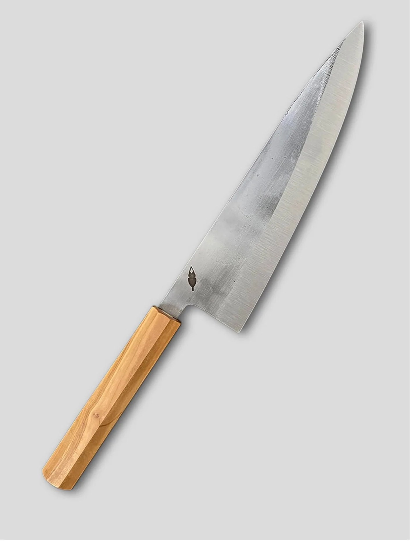 fields outfitting chiquito chef knife with olive wood handle