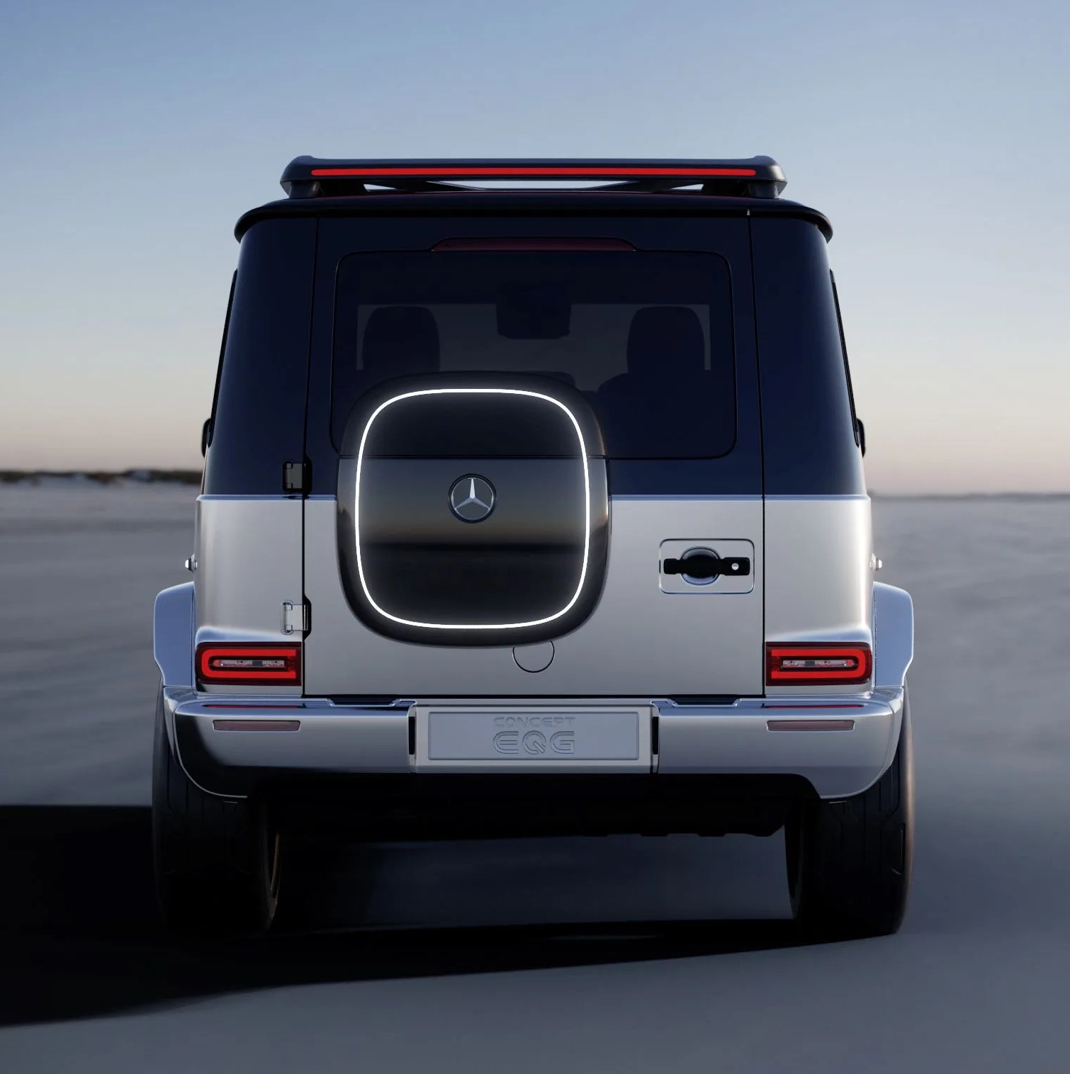 mercedes benz eqg from the rear
