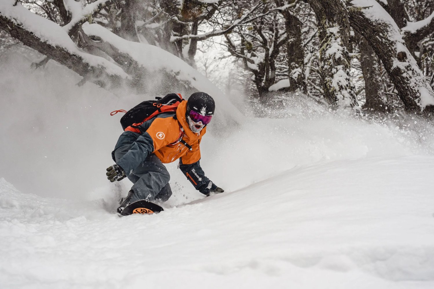 nils mindnich, riding powder in argentina in the backcountry cadiac kit