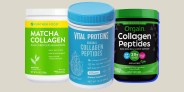 collage of three jars of collagen peptides