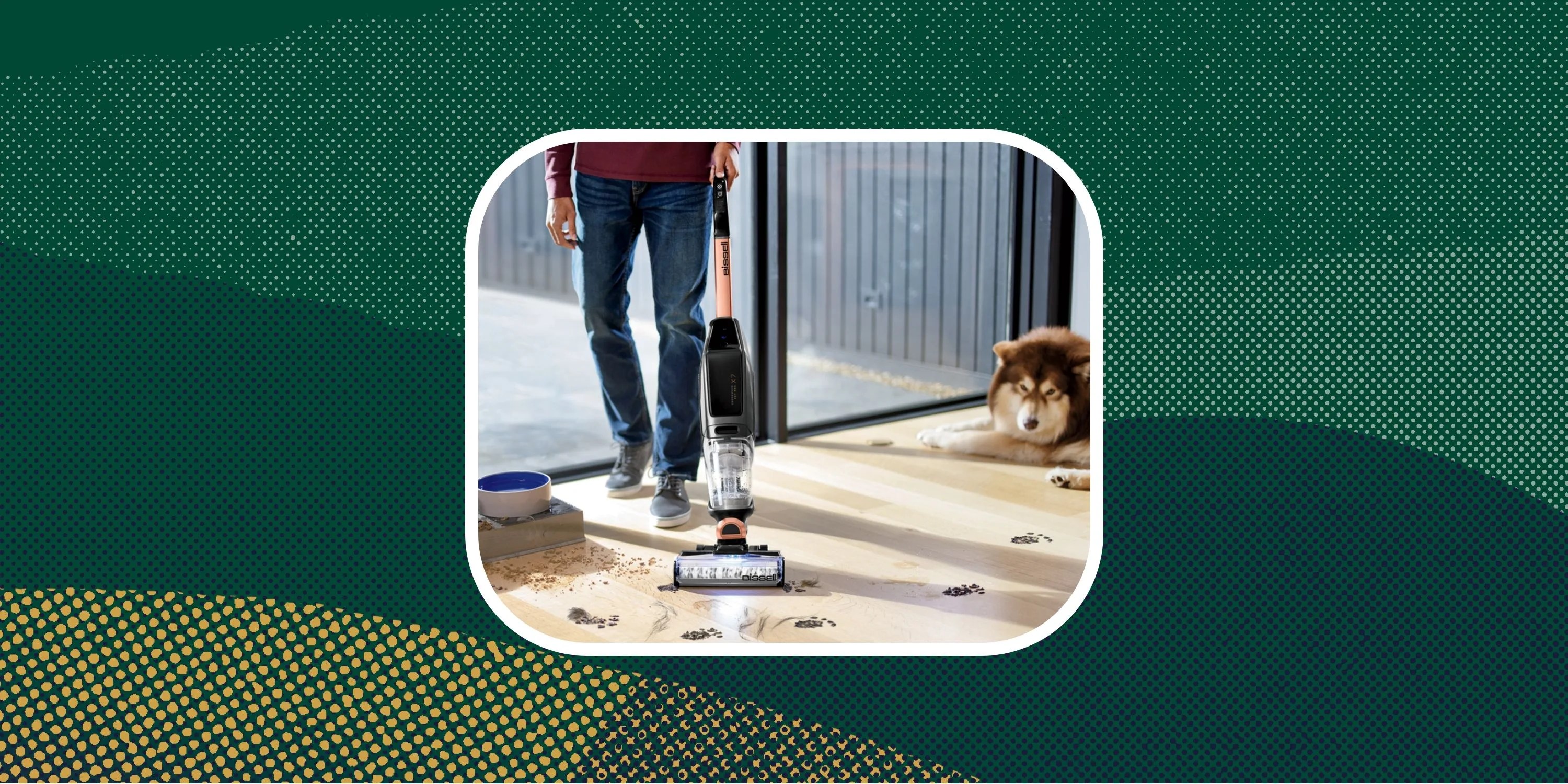 sponsored deal bissell vacuum cleaning up dog paw prints