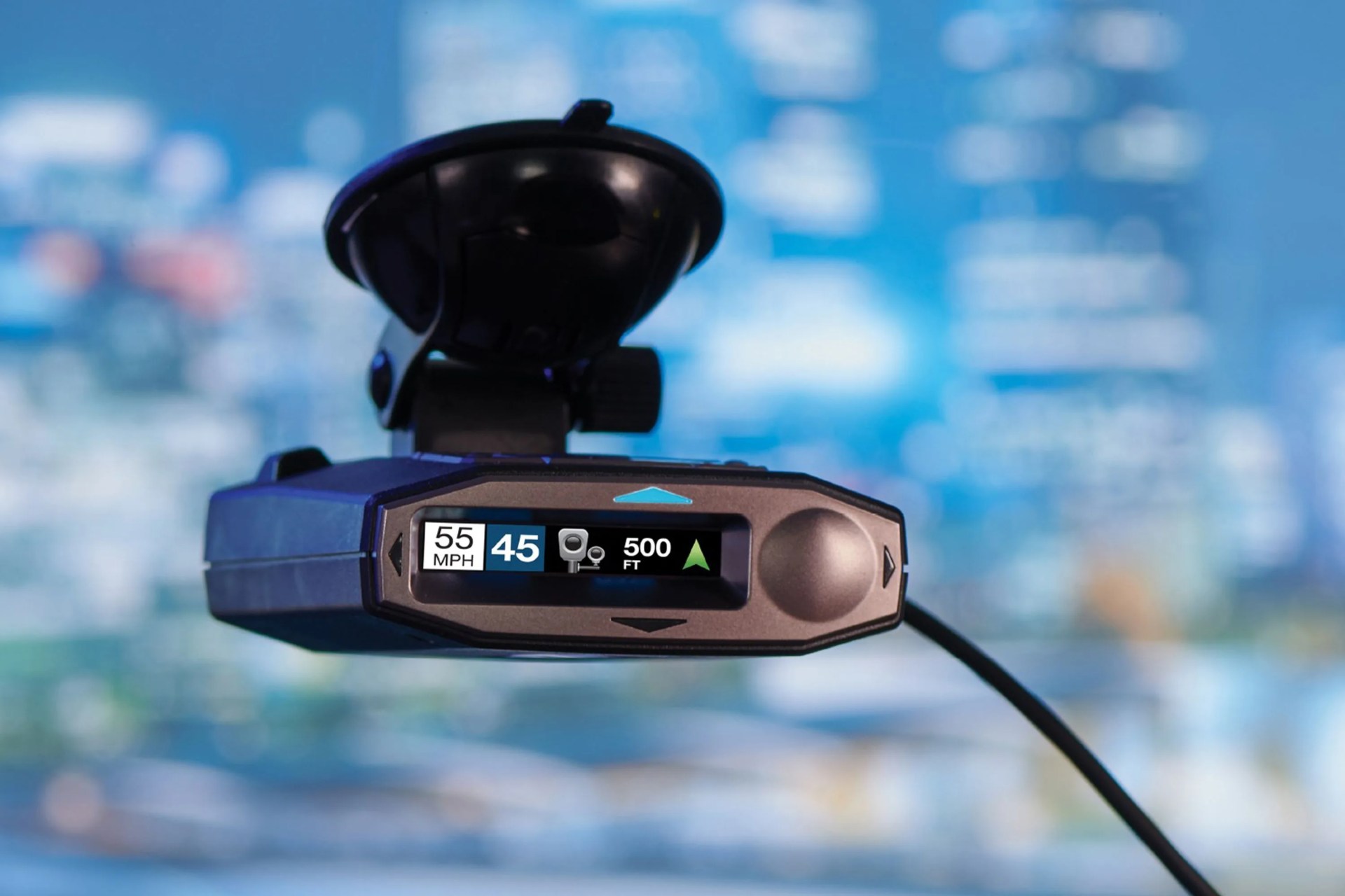 escort max 360c mkii radar detector on a windshield