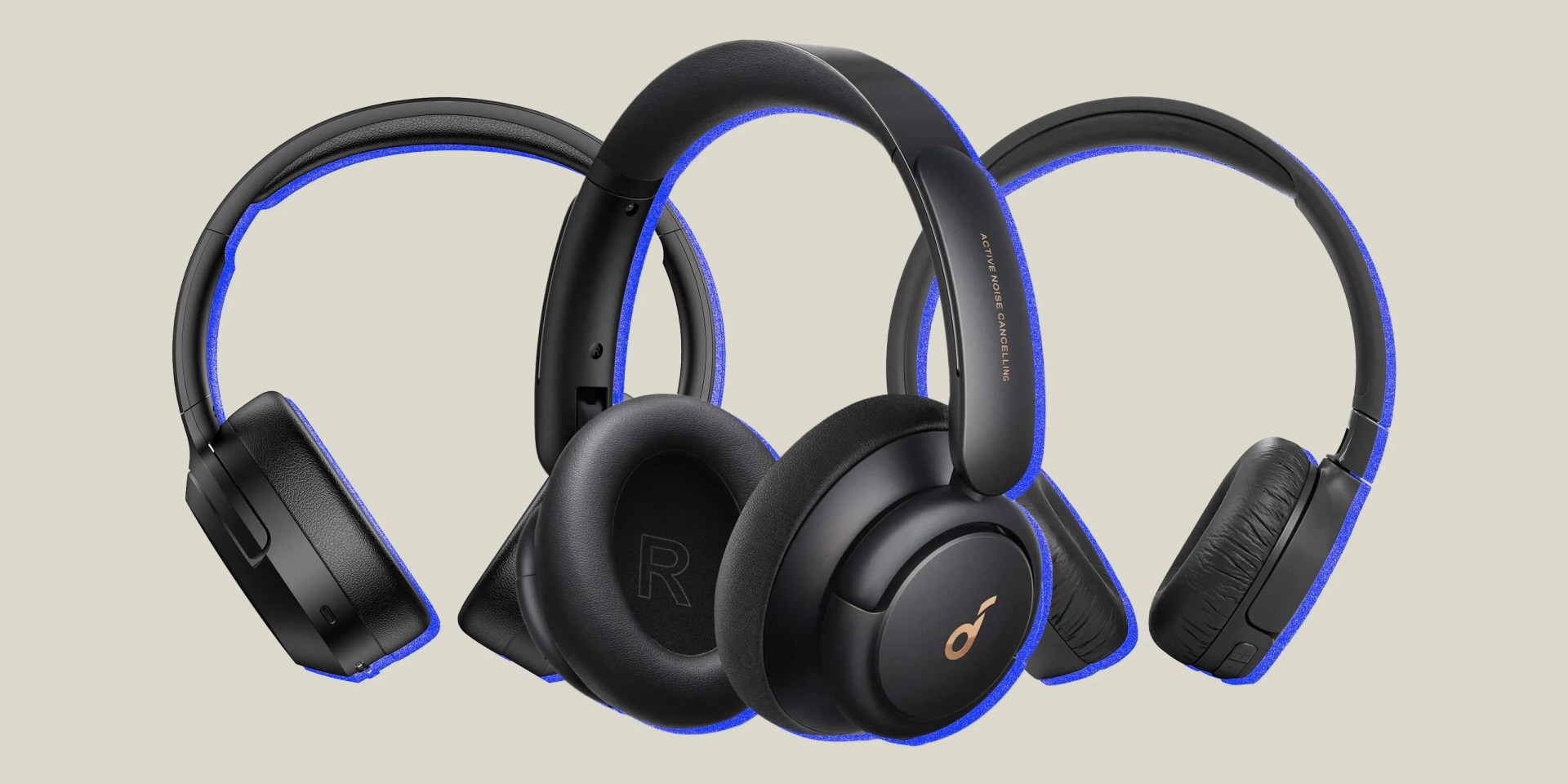 collage of three headphones