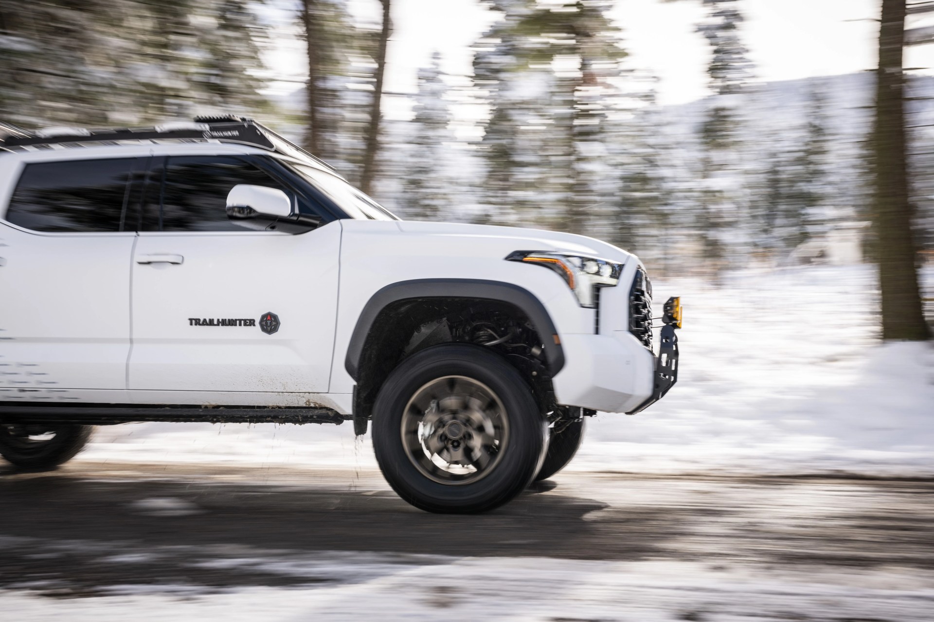 toyota tundra trailhunter concept on snowy pavement
