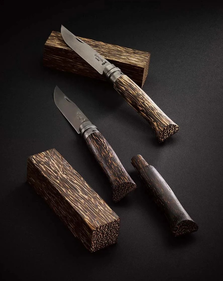 opinel limited edition no 08 black palm wood folding knife