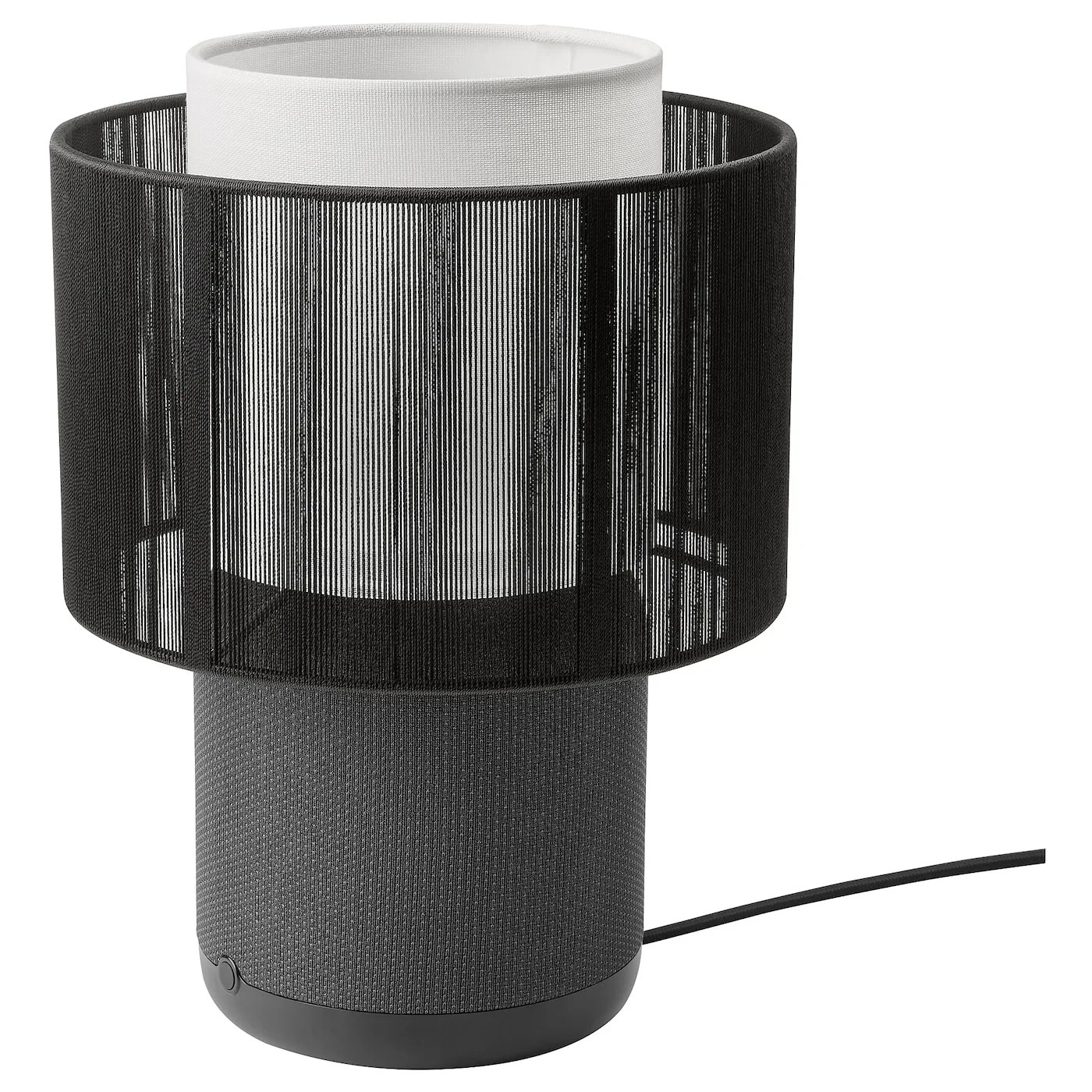 SYMFONISK Speaker lamp w Wi-Fi, textile shade - black