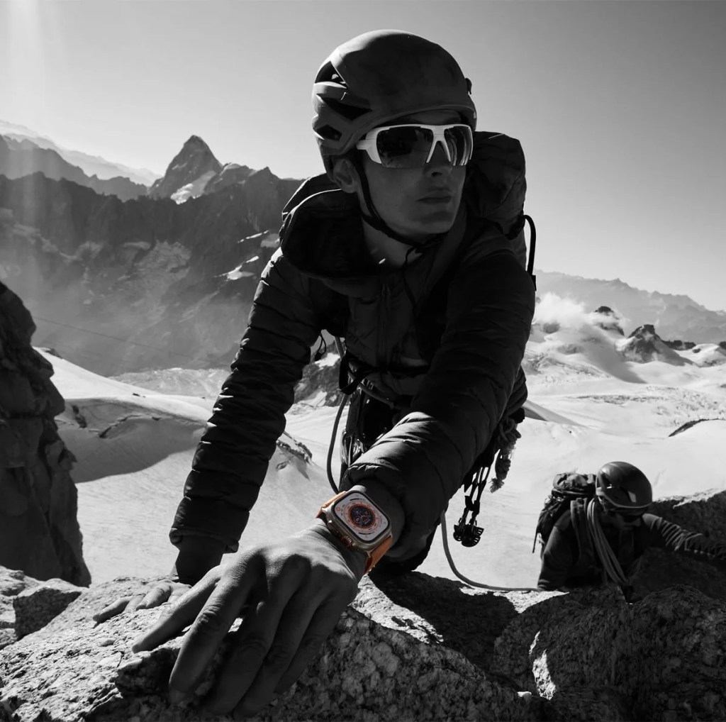 a person wearing an apple watch