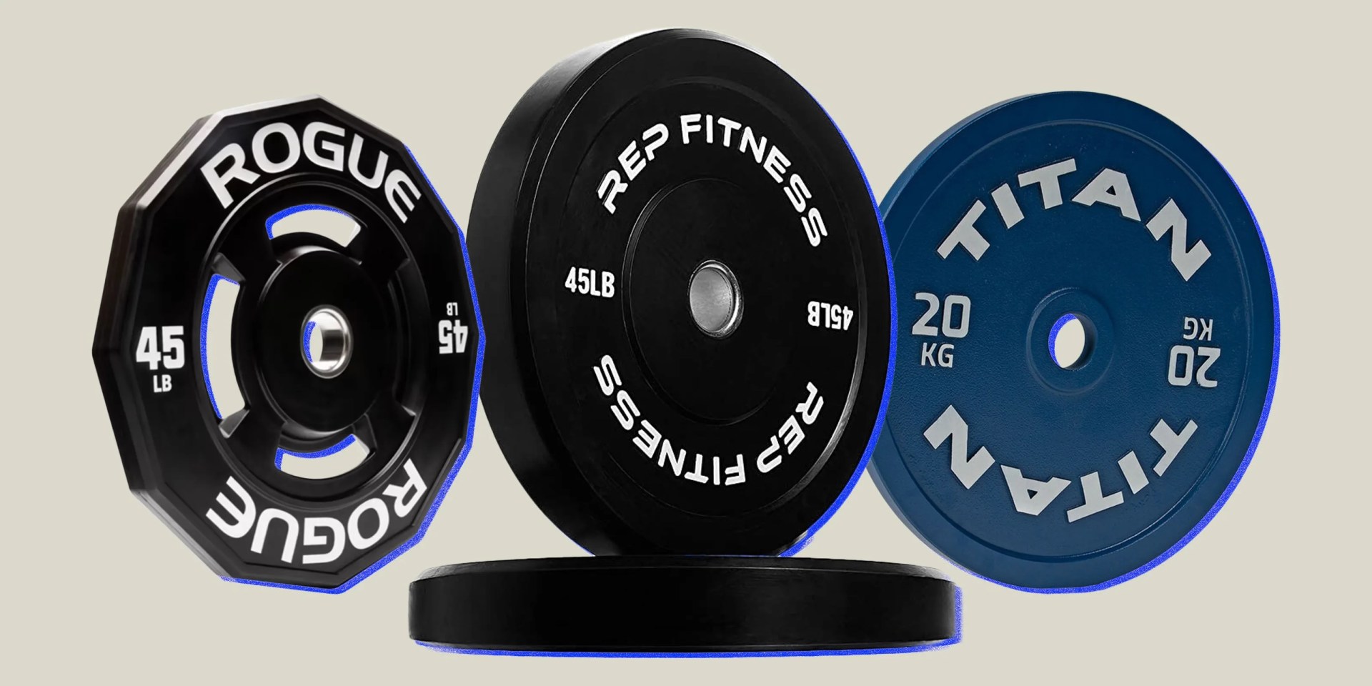 collage of weight plates