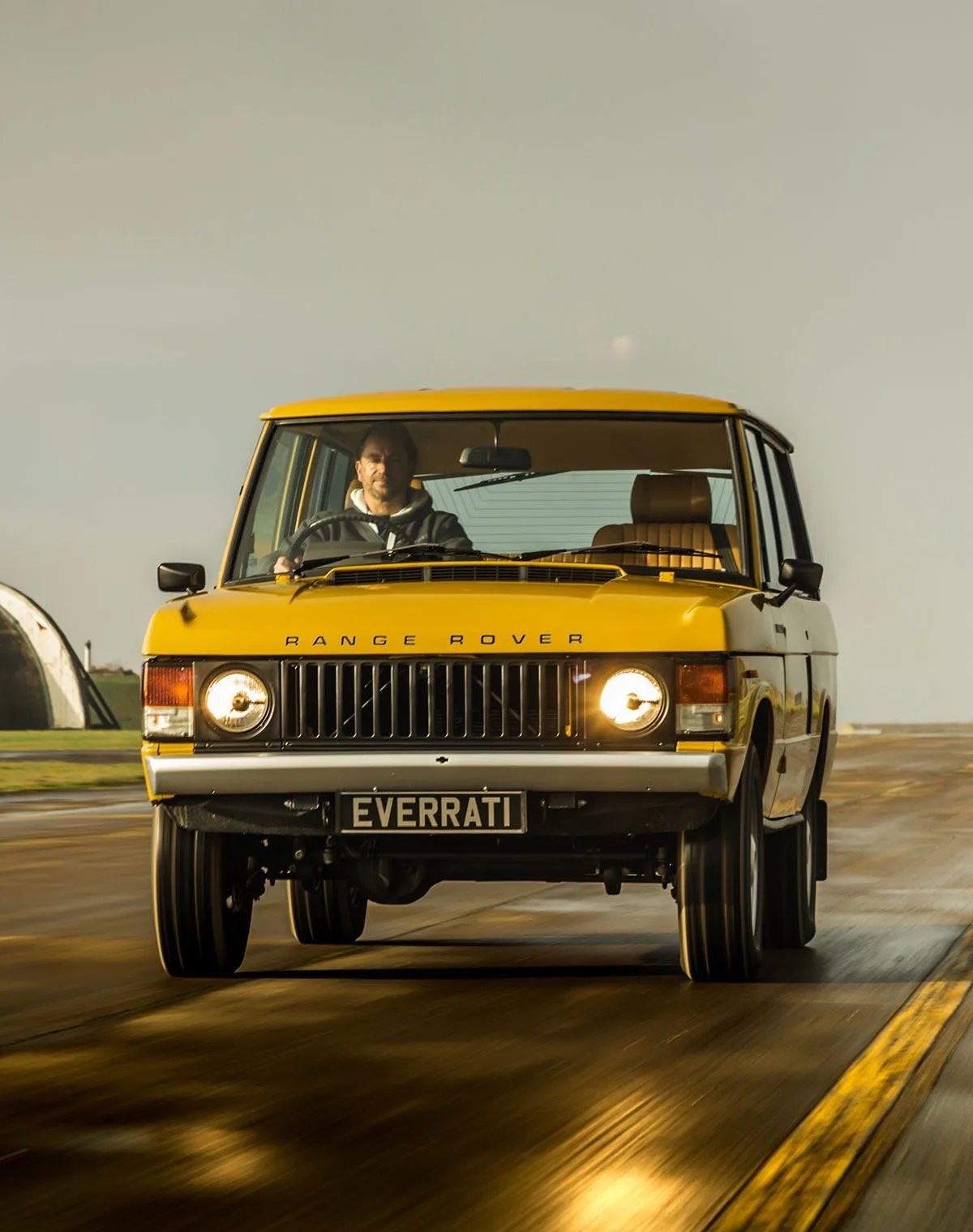 man driving range rover classic from everrati