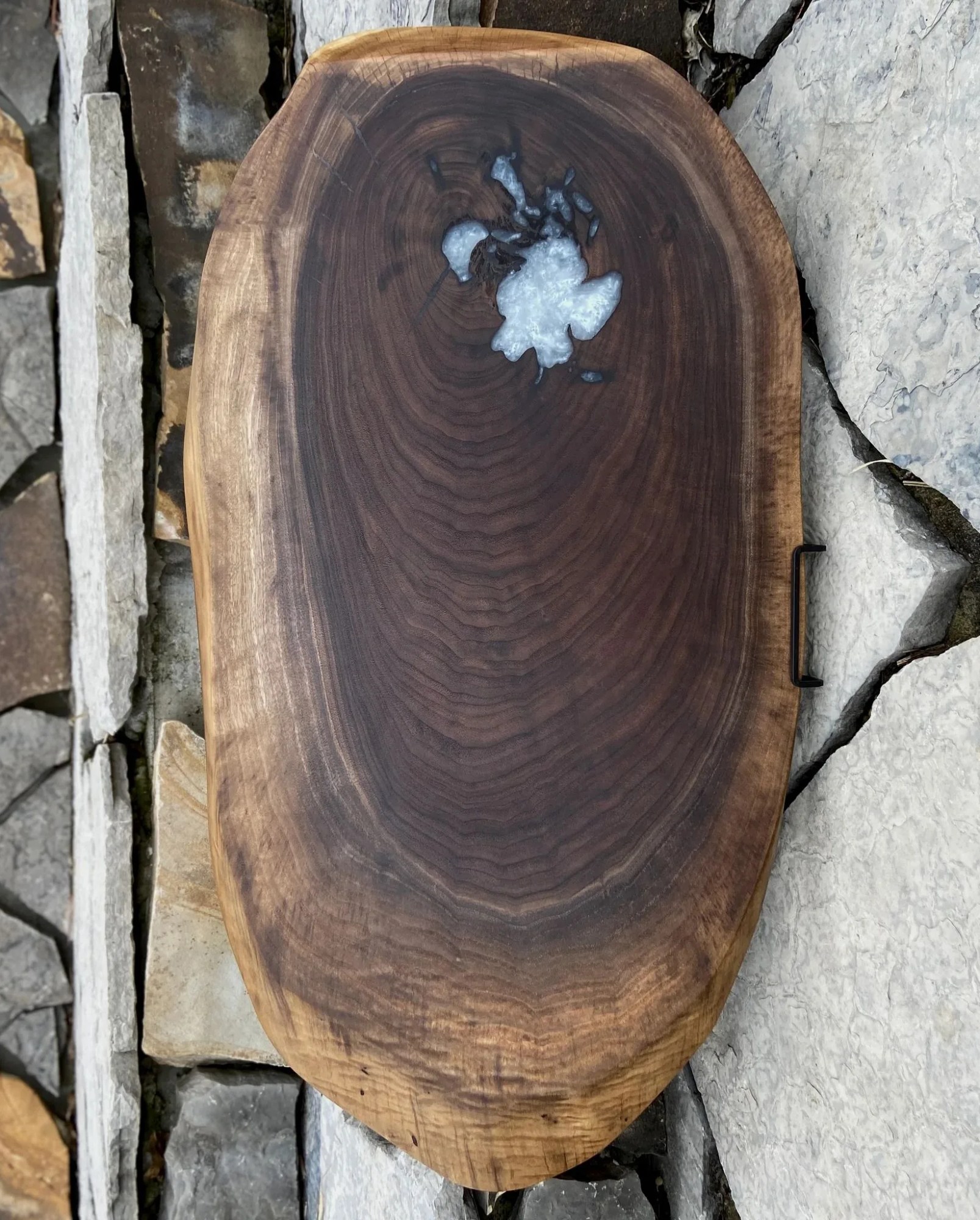 traditional timber live edge walnut charcuterie board
