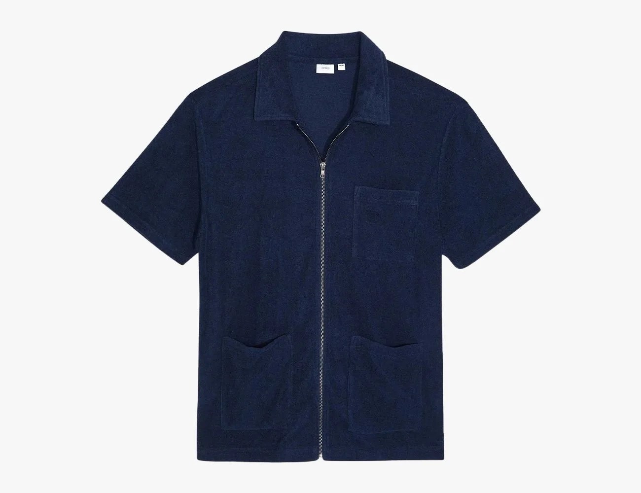 terry towel zip up shirt