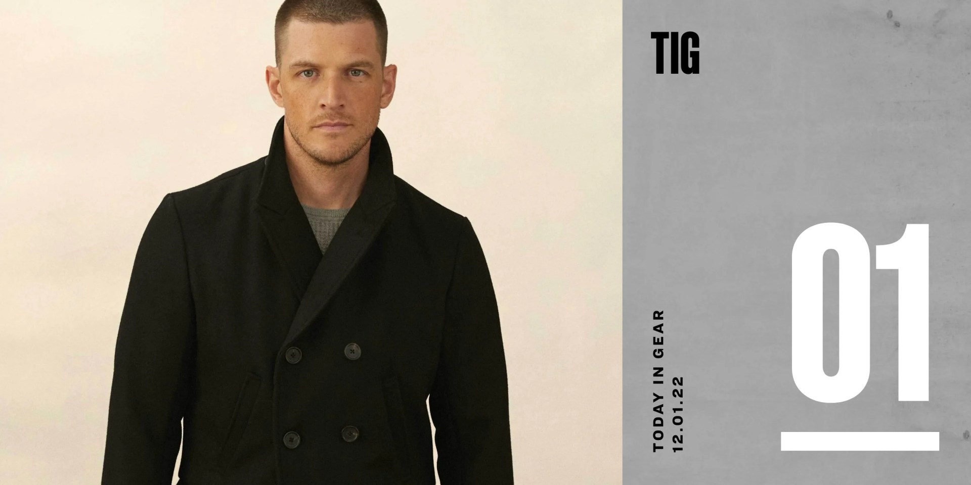 today in gear december 1 2022 man wearing billy reid bond peacoat